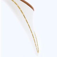 Unisex Italian 14K Yellow Gold 20" Long 2.8mm Solid Figaro Link Chain Necklace