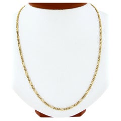 Unisex Italian 14K Yellow Gold 20" Long 2.8mm Solid Figaro Link Chain Necklace