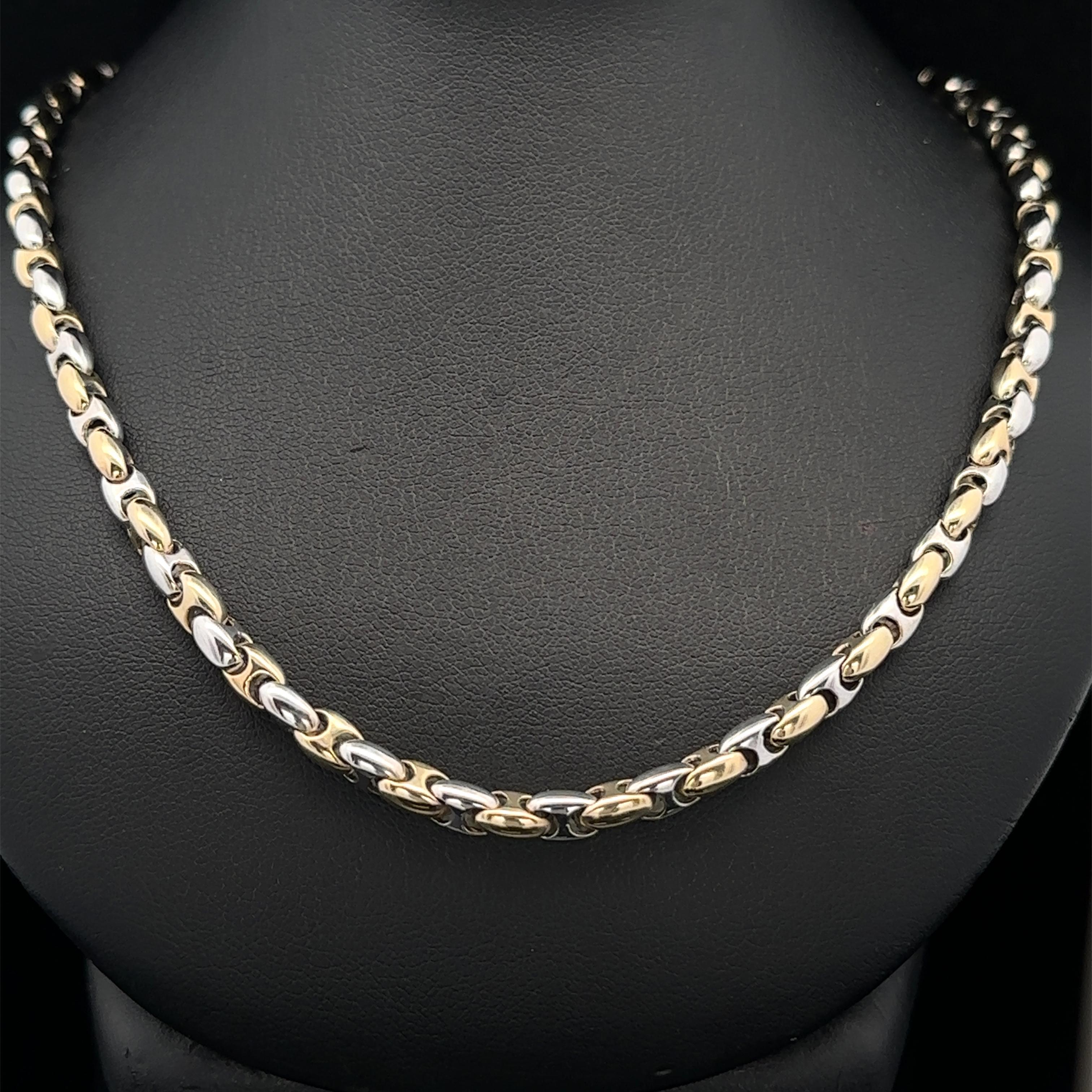 Unisex Italian 14k Yellow & White Gold 20