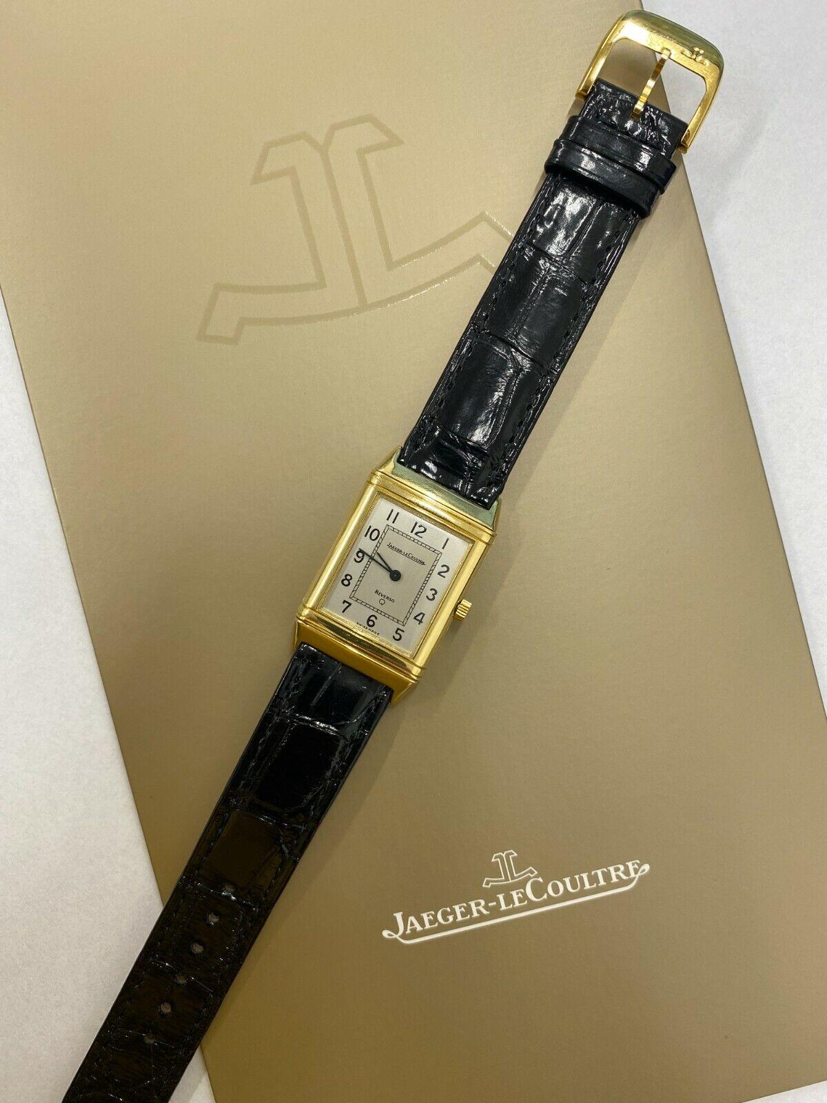 Unisex Jaeger-Le Coultre Reverso Classique Watch S18421, 18ct Yellow Gold

Additional Information:
With Original Box, But No Papers
Fully Serviced
Case size 38mm x 23mm
Case Material: 18ct yellow gold
Watch Shape: Rectangle
Lug Width: 17 mm
Strap