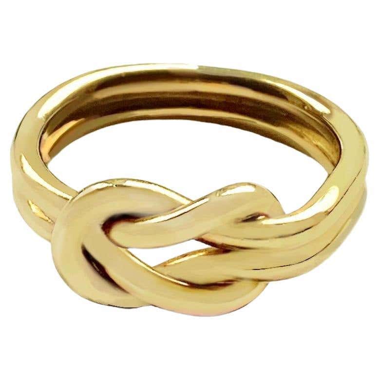 Personalised Unisex Love Hercules Knot 18k Yellow Gold Handcrafted Ring ...