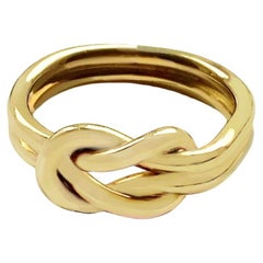 Personalised Unisex Love Hercules Knot 18k Yellow Gold Handcrafted Ring