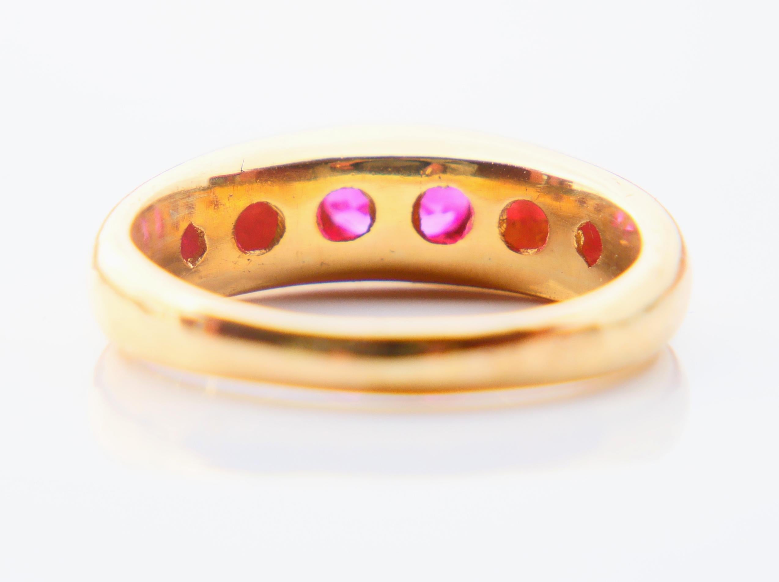 Unisex Men Ring natural 1ct Ruby solid 18K Gold ØUS 8.5 / 8gr. 7
