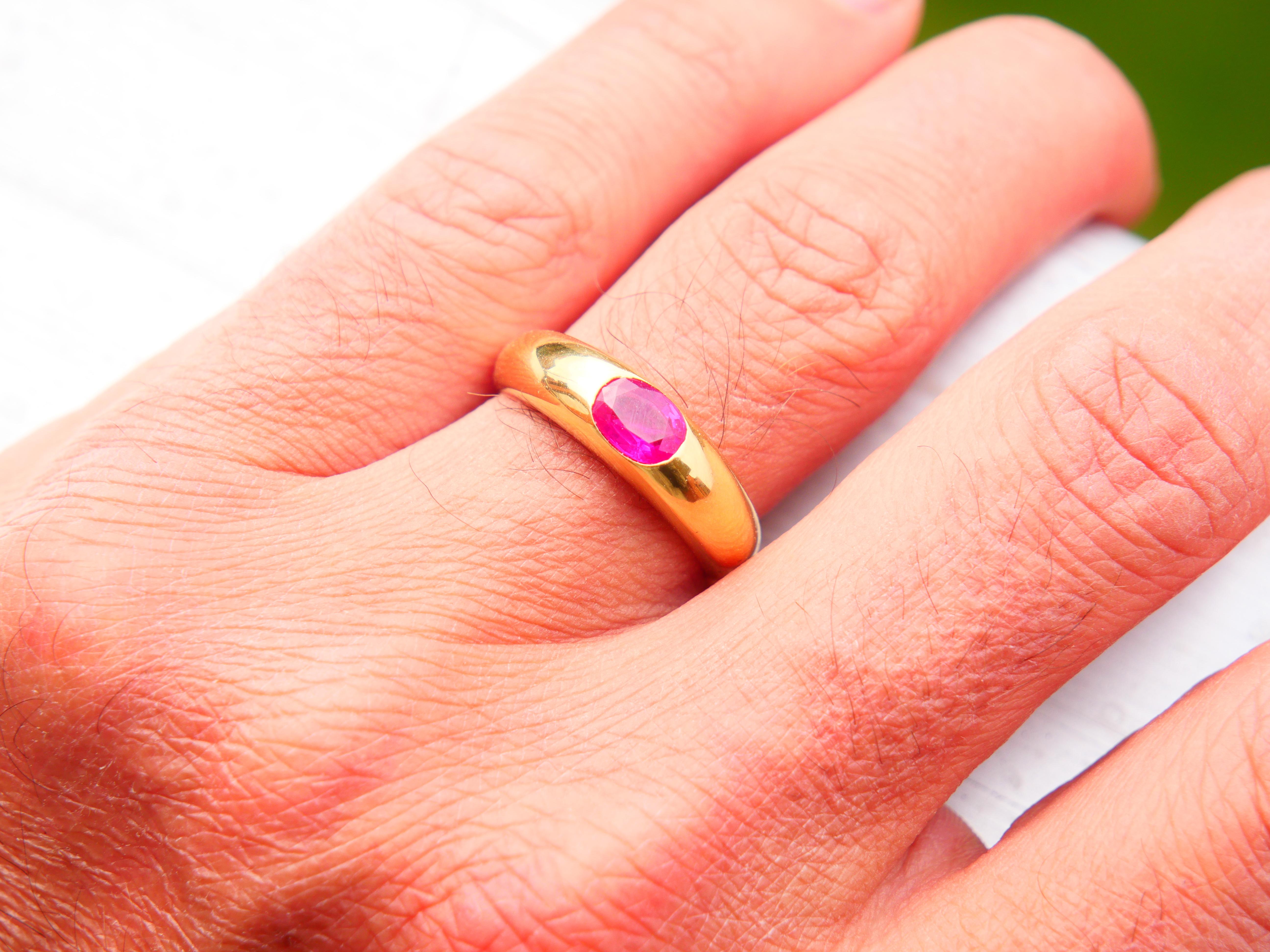 Unisex Men Ring natural 1ct Ruby solid 18K Gold ØUS 8.5 / 8gr. 3
