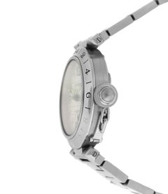 Unisex Midsize Cartier Pasha GMT 2377 W31029M7 Steel Date Automatic Watch