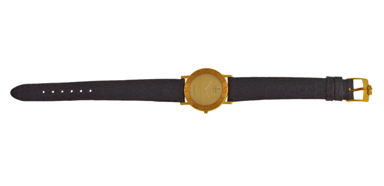 Unisex Midsize Corum Romvlvs 50.101.56 18 Karat Solid Rose Gold Quartz Watch For Sale 4