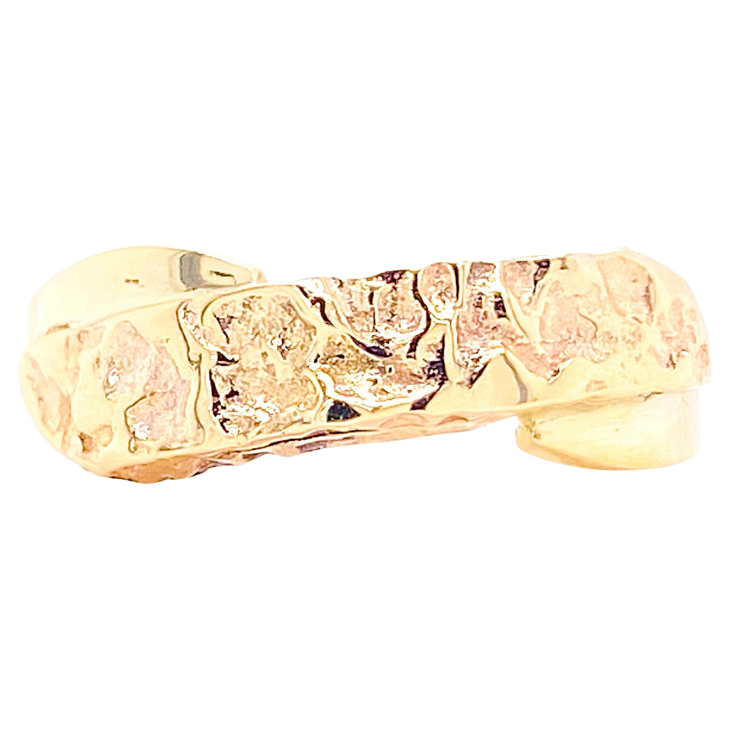 Bypass Nugget Bar Ring Stacker in 14 Karat Yellow Gold by Designer Mary Rupert For Sale
