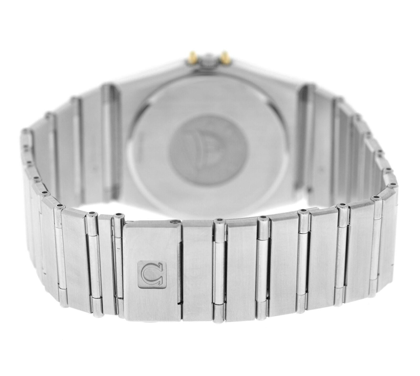 Unisex Omega Constellation 1410.10 Quartz Steel Gold Date Watch For Sale 2