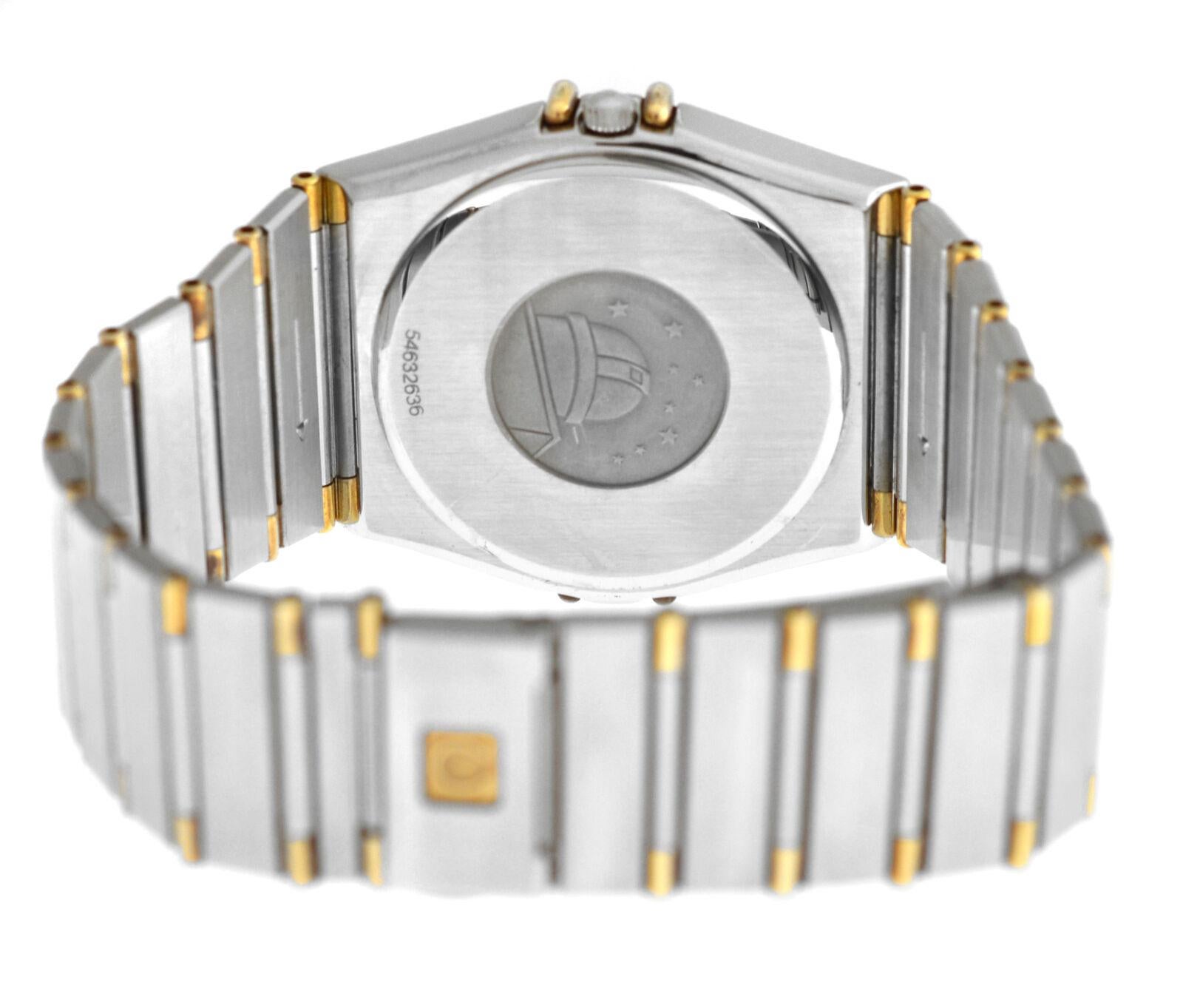 Unisex Omega Constellation 3961070 Half Bar Gold Quartz Date Watch In Excellent Condition In New York, NY