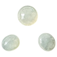 Unisex Oval Cut Icy Jade Loose Gemstone, Designer Unknown, New