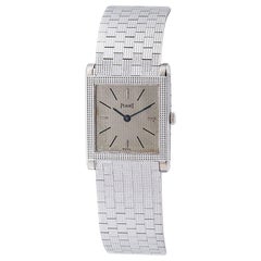 Orologio svizzero unisex Piaget con cassa quadrata ultrasottile e cinturino d'oro