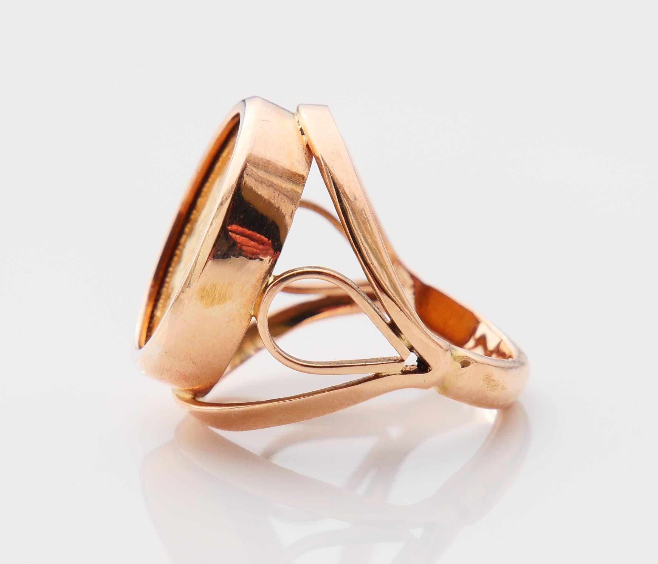 Anello unisex 1898 Moneta russa 5 Rubli 22k & 14k Oro ØUS 6,5 / 10,26 gr in vendita 7