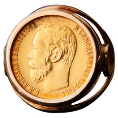 Unisex Ring 1898 Russische Münze 5 Rubel 22k
14k Gold ØUS 6.5 / 10.26 gr