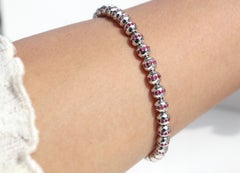 Unisex Ruby Adjustable Bead Bracelet with 3.84ct natural deep colour rubies