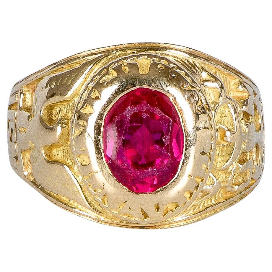 Unisex Ruby Chevalière ring For Sale