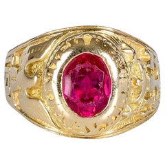 Unisex Ruby Chevalière ring