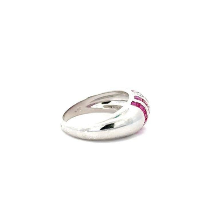 For Sale:  Unisex Ruby Diamond Dome Crafted Ring in 925 Silver Designer Jewelry Gift 6