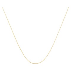 Unisex Solid 10K Yellow Gold 0.5 MM Slim and Dainty Rope Chain Necklace