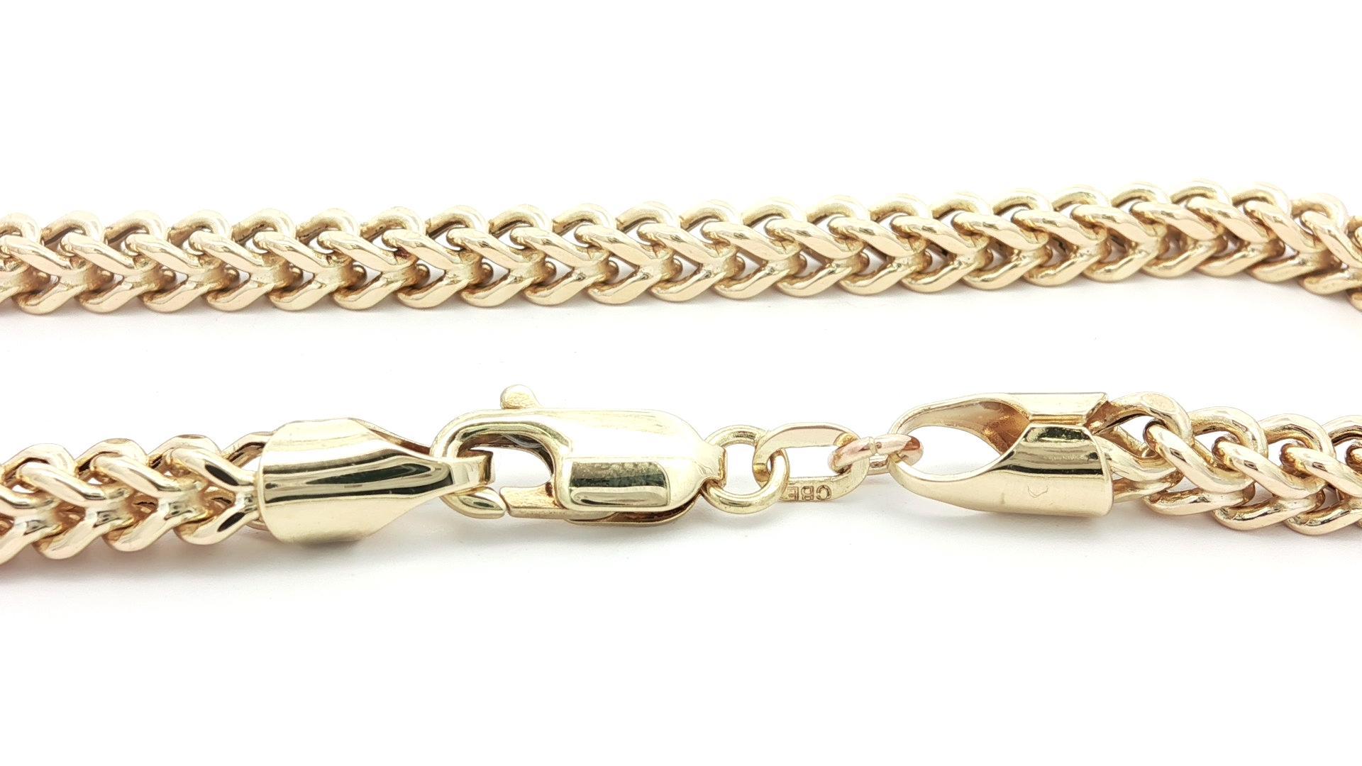 Bracelet unisexe en or jaune 10k et chaîne à maillons Franco 7.5