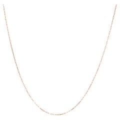 Unisex Solid 14K Roségold 1,5 mm Papierclip Kette Halskette - 18 Zoll