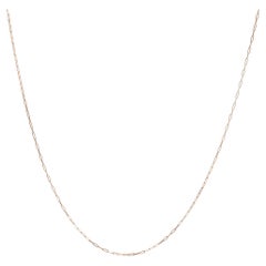 Unisex Solid 14K Rose Gold 1.5mm Paperclip Chain Necklace - 18 Inches