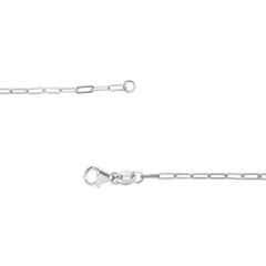 Unisex Solid 14K White Gold 1.5mm Paperclip Chain Necklace - 18 Inches