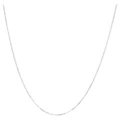 Unisex Solid 14K White Gold 1.5mm Paperclip Chain Necklace - 18 Inches