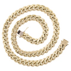 Unisex Solid 14k Yellow Gold 11mm Heavy Long 22" Miami Cuban Link Chain Necklace