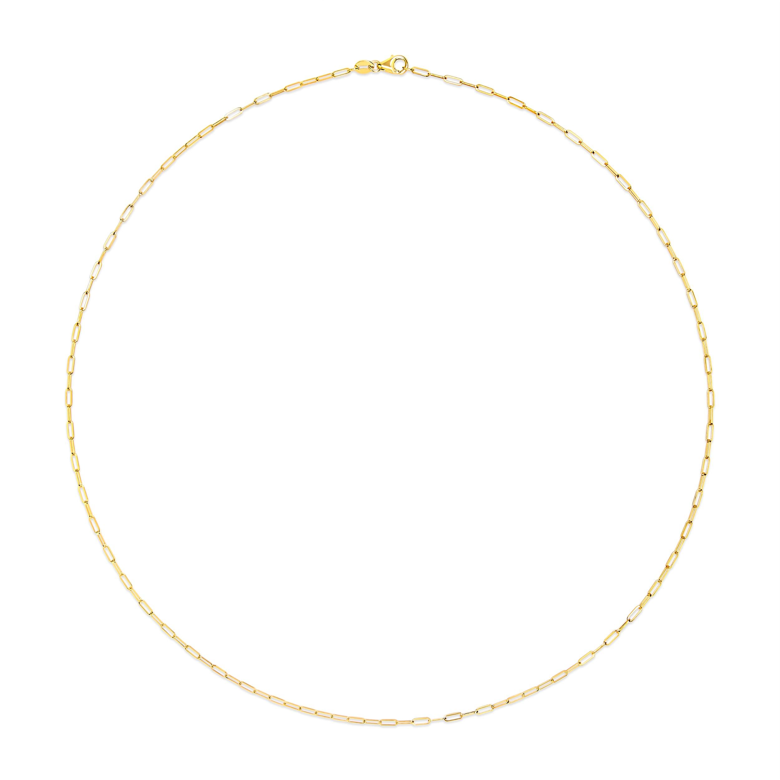 Moderne Collier unisexe en or jaune 14K massif 1,5 mm - 18 pouces en vente
