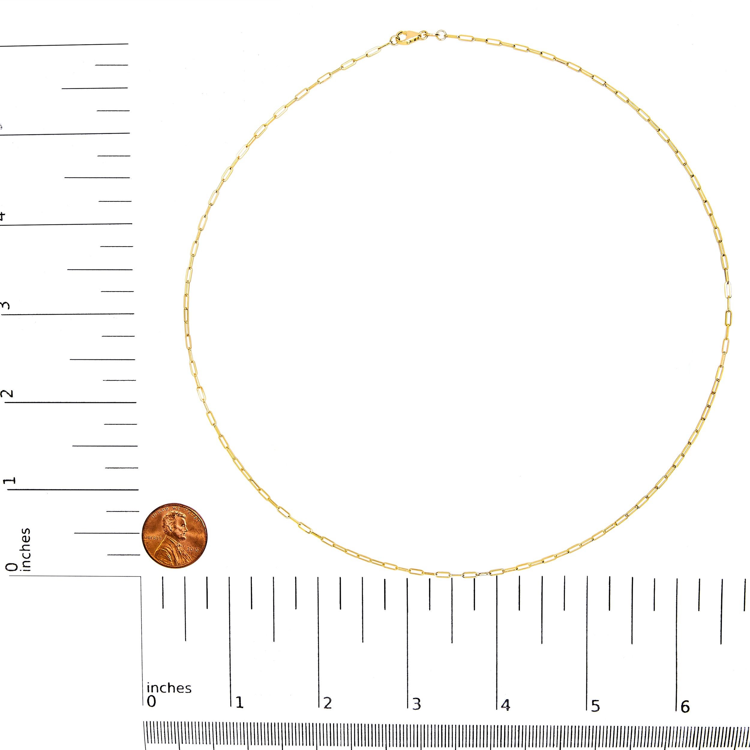 Collier unisexe en or jaune 14K massif 1,5 mm - 18 pouces Neuf - En vente à New York, NY