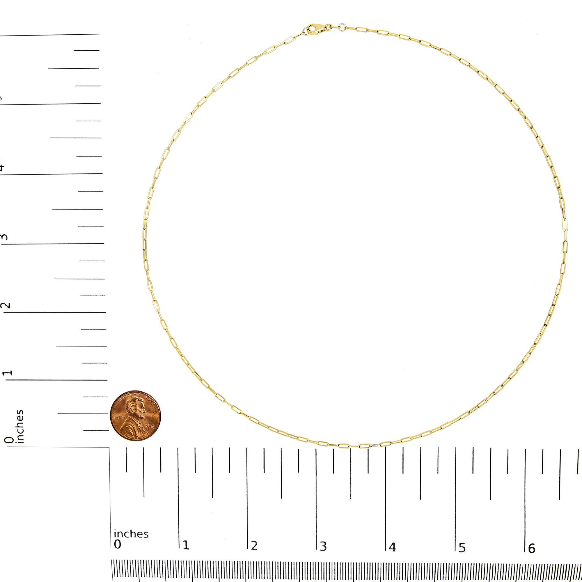 Collier unisexe en or jaune 14K massif 1,5 mm - 18 pouces Neuf - En vente à New York, NY