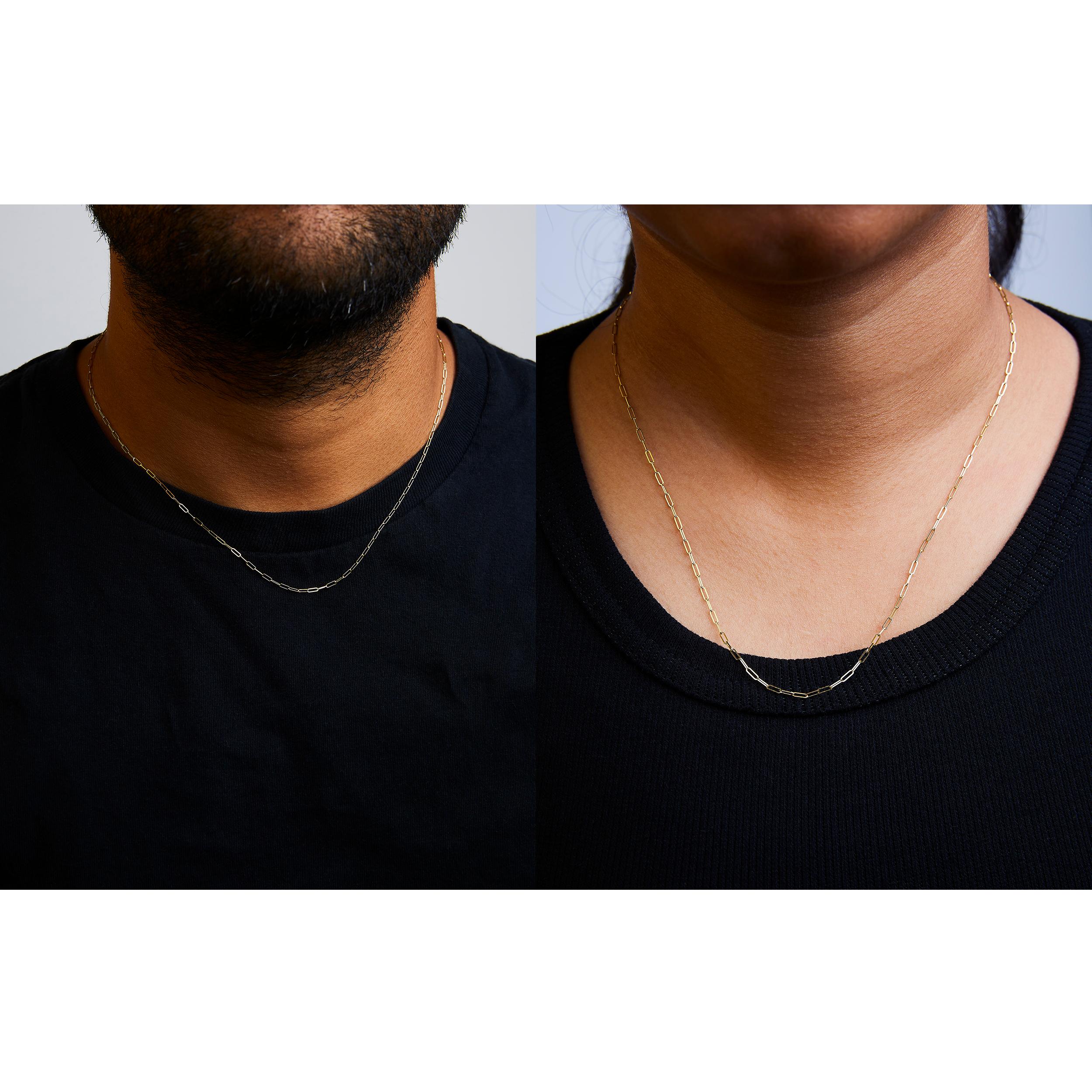 Collier unisexe en or jaune 14K massif 1,5 mm - 18 pouces Unisexe en vente