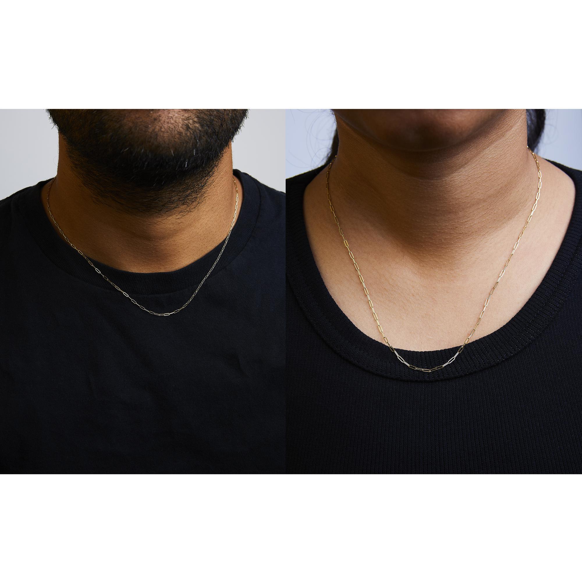 Collier unisexe en or jaune 14K massif 1,5 mm - 18 pouces Unisexe en vente
