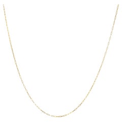 Unisex Solid 14K Yellow Gold 1.5mm Paperclip Chain Necklace - 18 Inches