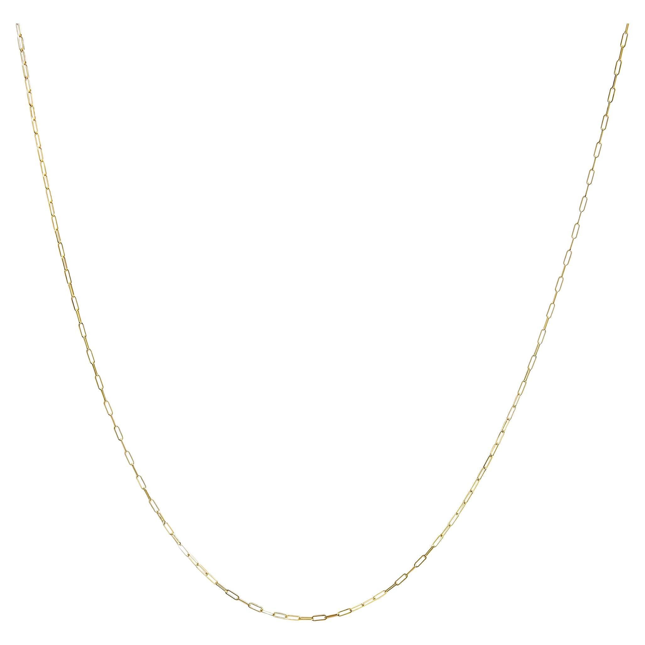 Unisex Solid 14K Gelbgold 1,5 mm Papierclip Kette Halskette - 18 Zoll