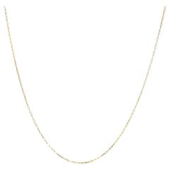 Unisex Solid 14K Gelbgold 1,5 mm Papierclip Kette Halskette - 18 Zoll