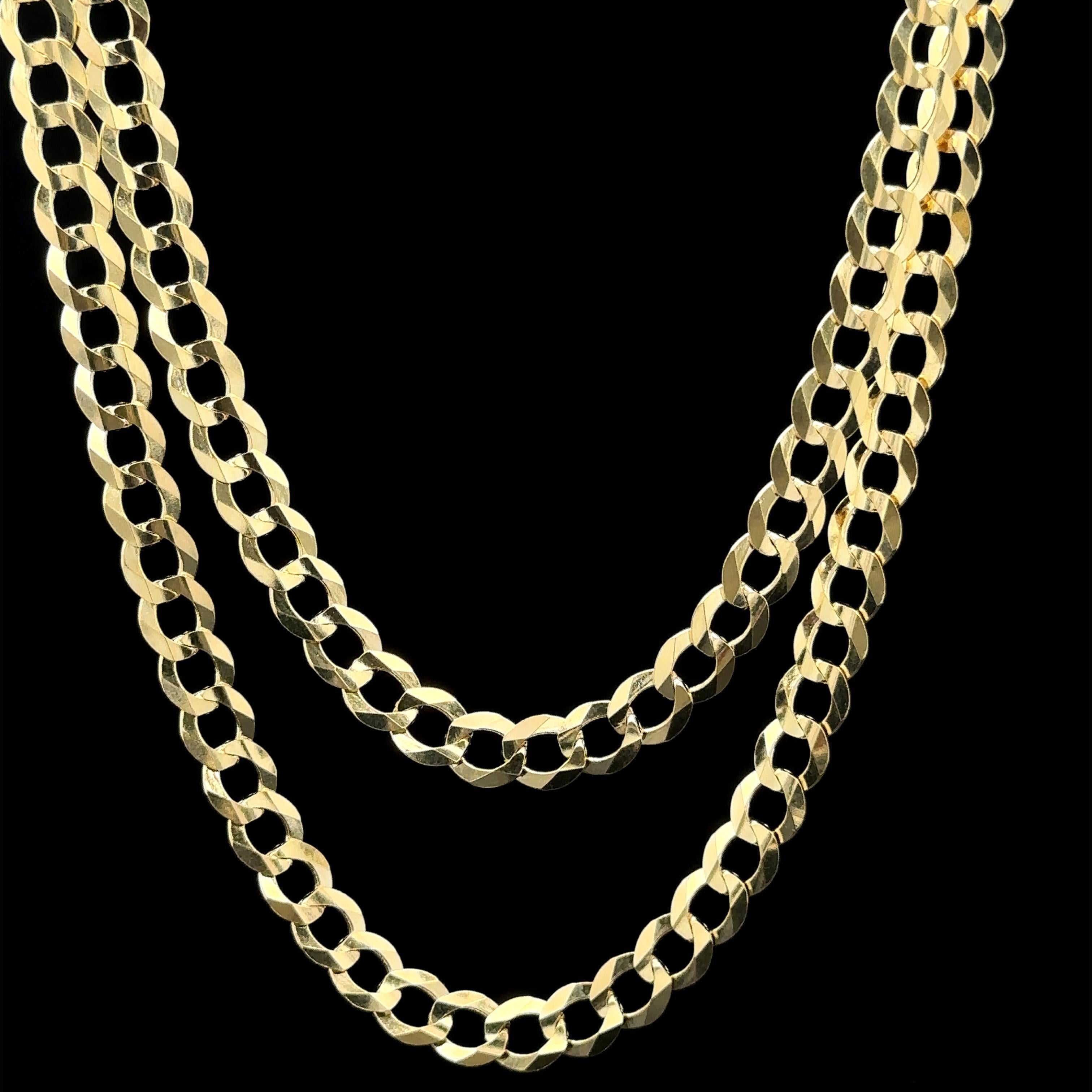 MATERIAL : Or jaune 14k massif 
Poids : 20,60 grammes
Longueur de la chaîne : 24