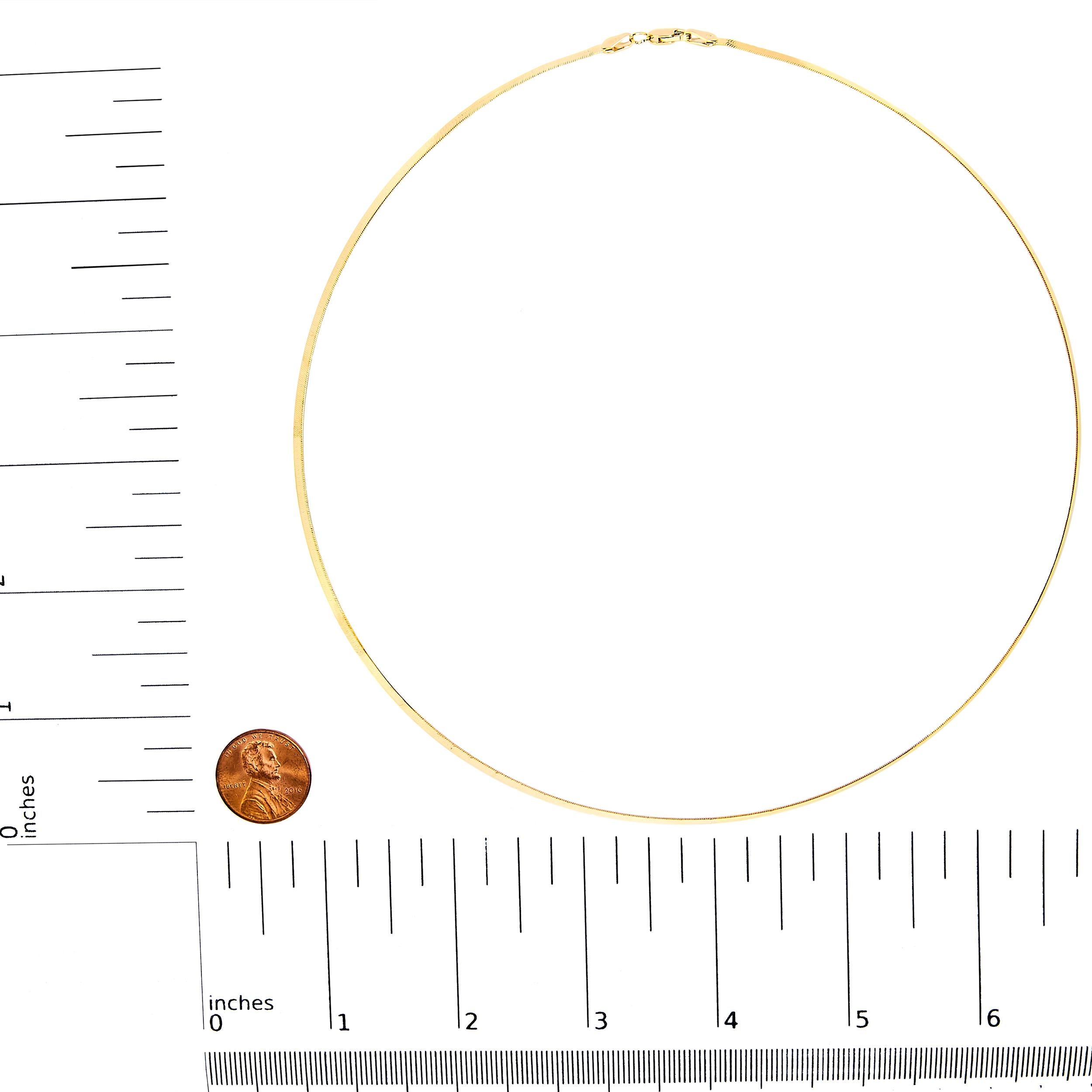 Collier unisexe en or jaune 14K massif à chevrons de 2,8 mm - 18inches Neuf - En vente à New York, NY