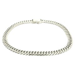 Unisex solide Platin 5,3 mm 7,5" Curb Cuban Link Kette Armband