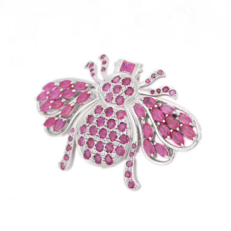This Ruby Studded Statement Bumble Bee Brooch enhances your attire and is perfect for adding a touch of elegance and charm to any outfit. Crafted with exquisite craftsmanship and adorned with dazzling ruby which enhances confidence, leadership