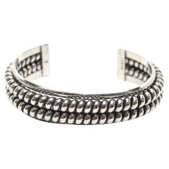 Unisex Sterling Silver Navajo Cuff Bracelet