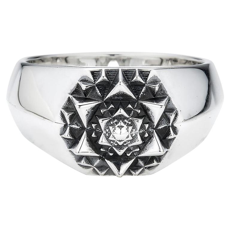 Unisex Sterling Silver Sacred Signet Ring by John Brevard