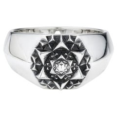 Anillo sagrado unisex de plata de ley de John Brevard