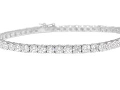Unisex VVS 9.10 Carat Diamond Tennis Bracelet 14 Karat White Gold