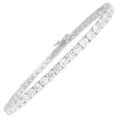 Unisex VVS 9.10 Carat Diamond Tennis Bracelet 14 Karat White Gold