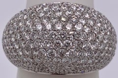 White Gold 18 Karat Ring with total 10 Carat Cluster Diamond, Unisex