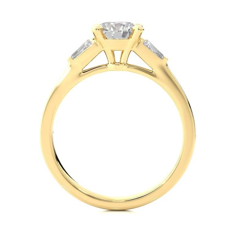 For Sale:  Yellow Gold Plated Moissanite Engagement Ring for Her Jewelry in Sterling Silver 5