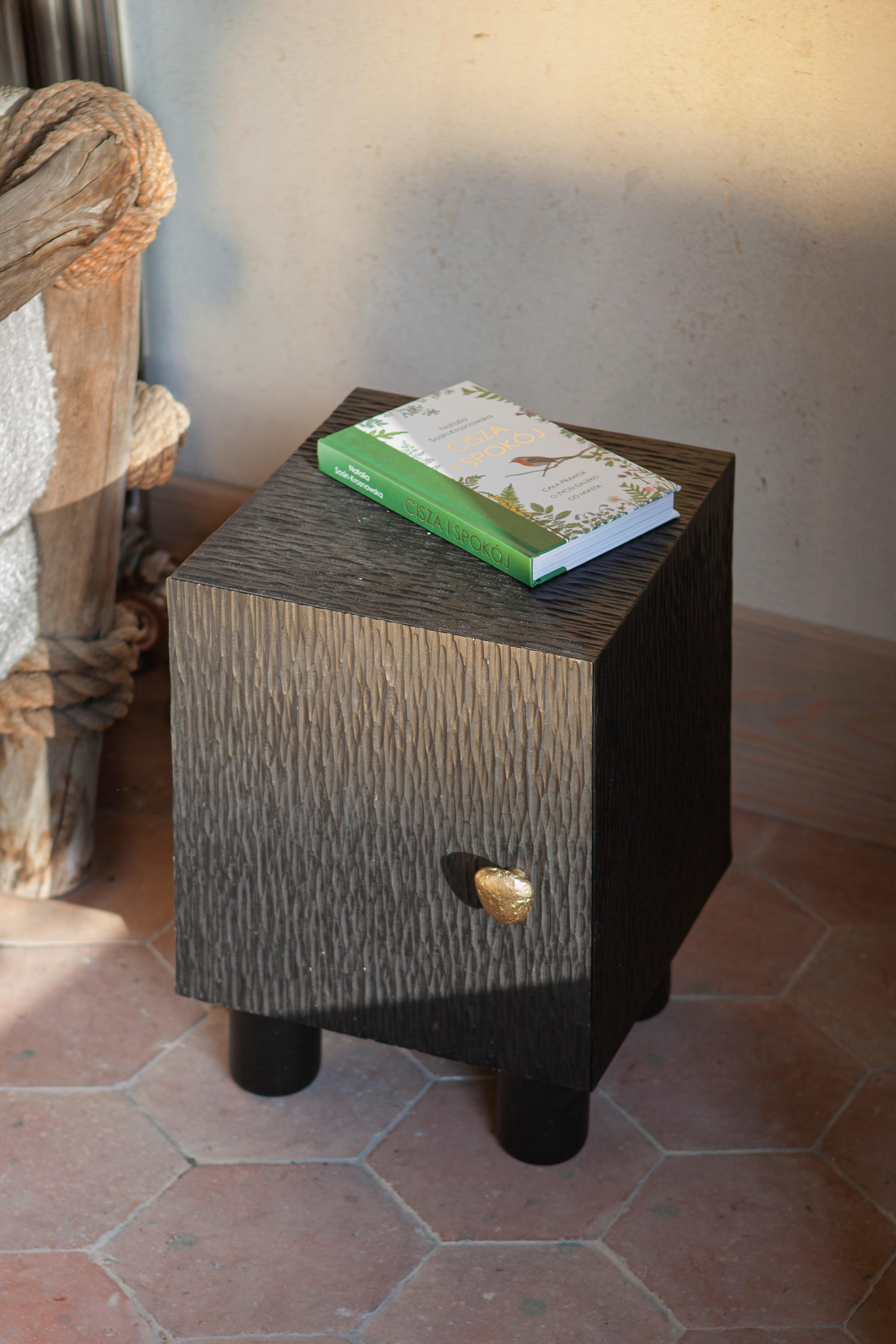 UNISM - Bedside Cabinet - Black Stained Oak For Sale 6