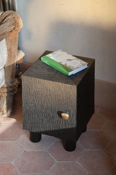 Bedside Cabinet - Chisel Design, Handmade Black Stained Oak by Unism