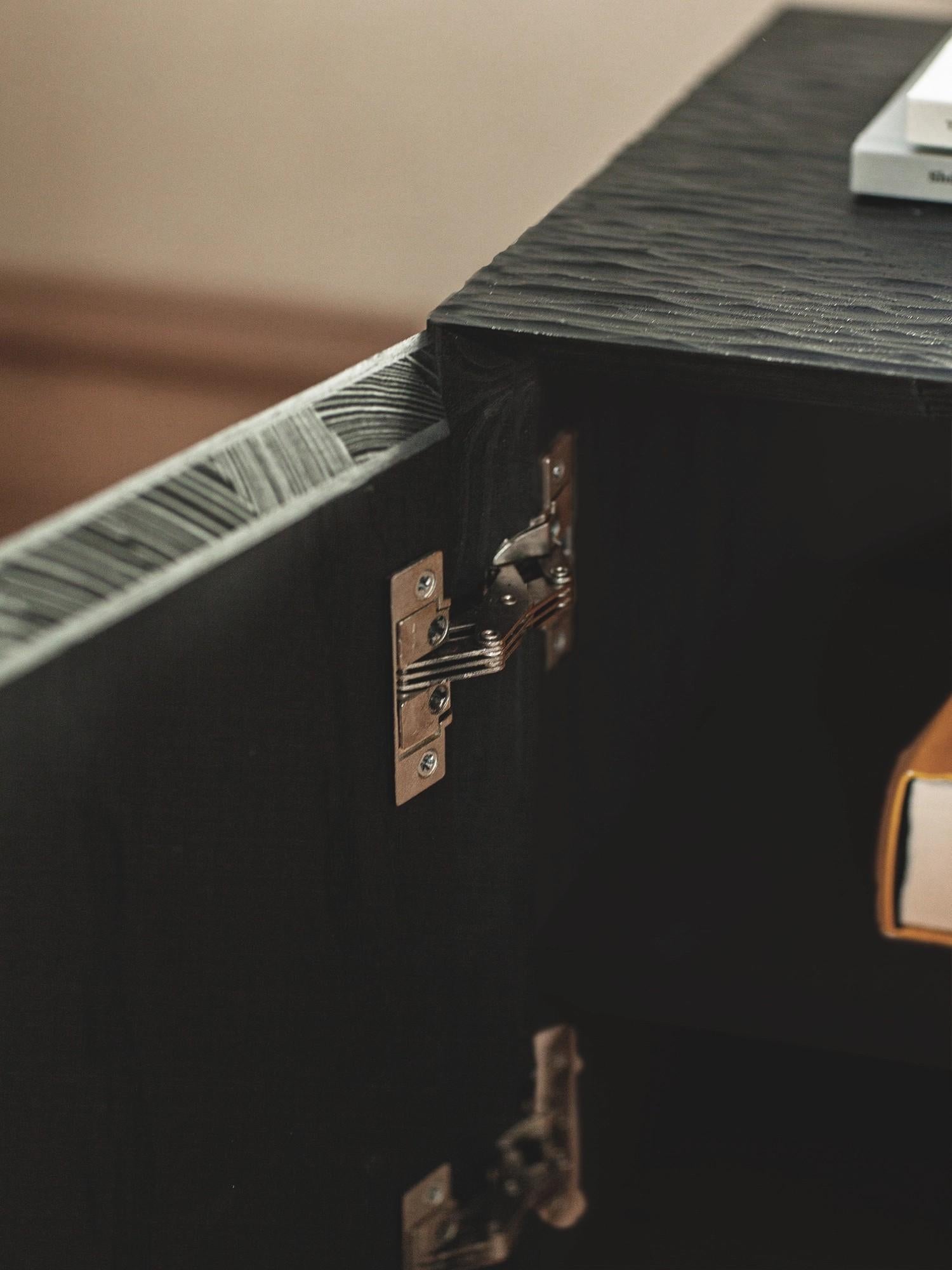 UNISM - Bedside Cabinet - Black Stained Oak For Sale 1